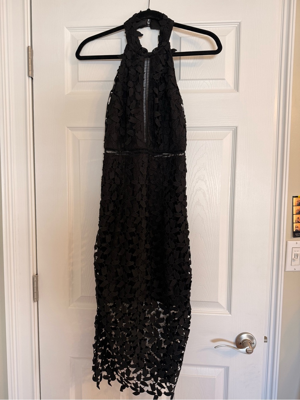 Bardot Black Lace Halter Maxi Dress
